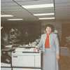 Carol Cooper performed the office duties while LeRoy was selling or servicing equipment. Photo taken early 1980's.